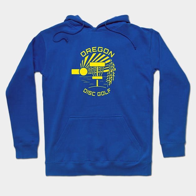 Oregon Disc Golf - State Flag Blue Hoodie by grahamwilliams